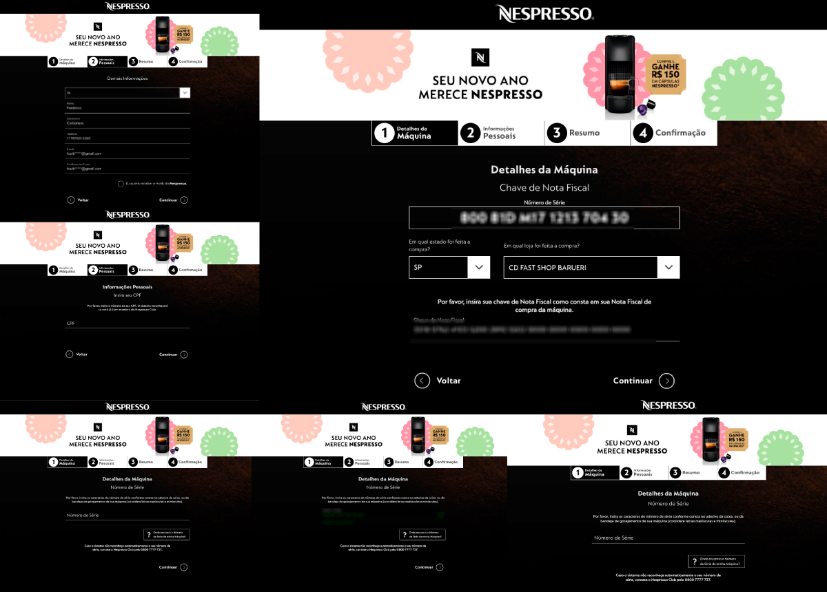 Nespresso Presente: processo da cadastramento e validação da máquina e nota fiscal