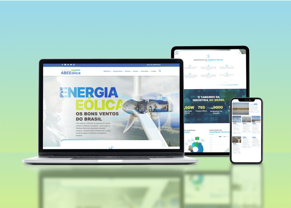 Site institucional desenvolvido para a ABEEólica
