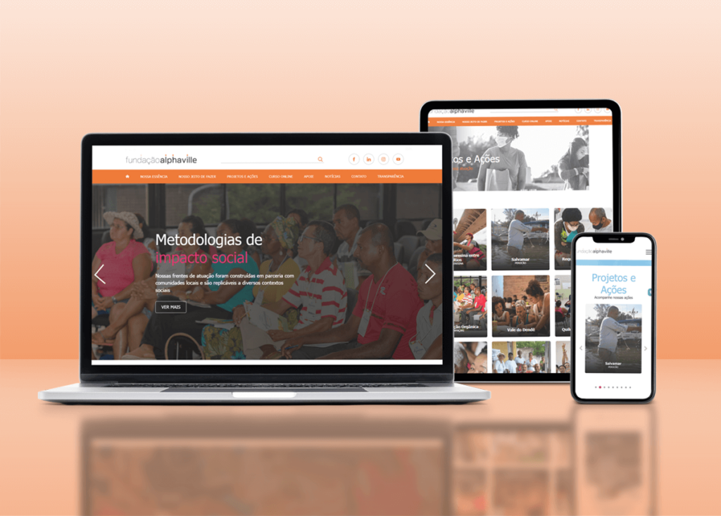 Site institucional da Fundação Alphaville